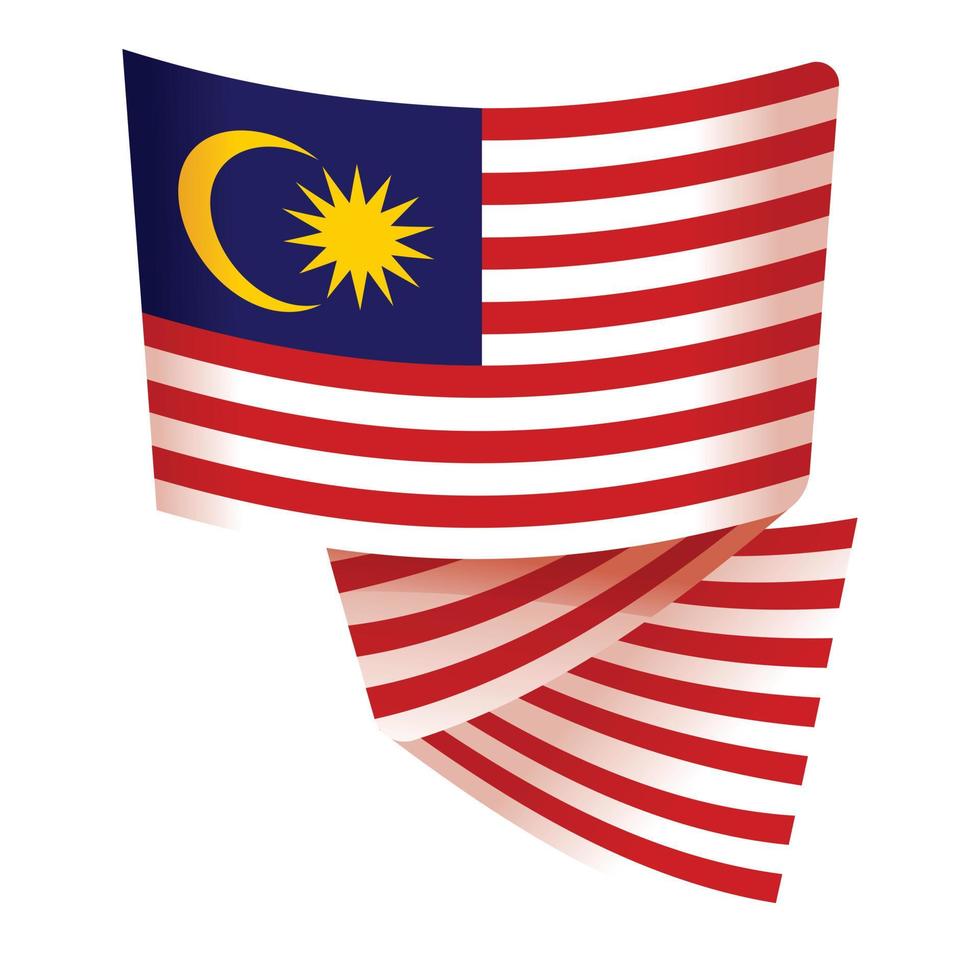 malasia patriotismo icono vector de dibujos animados. Bandera del país