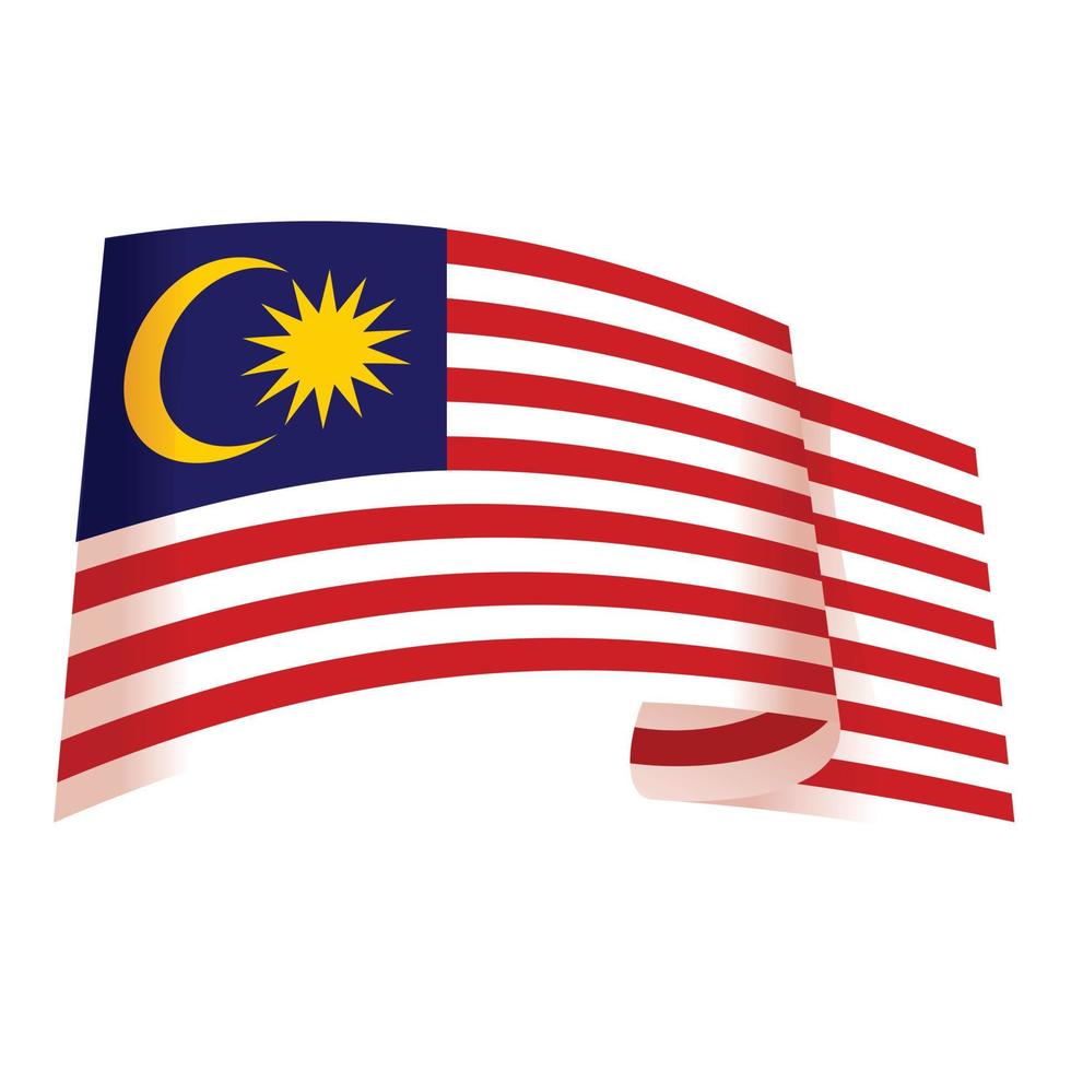 vector de dibujos animados de icono nacional de malasia. Bandera del país