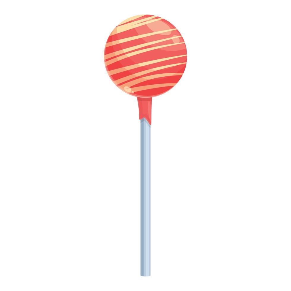 Red fruit cake pop icon cartoon vector. Candy sweet vector