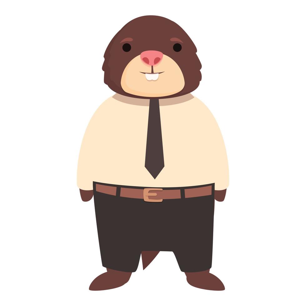 Mole businessman icon cartoon vector. Cute hole animal vector