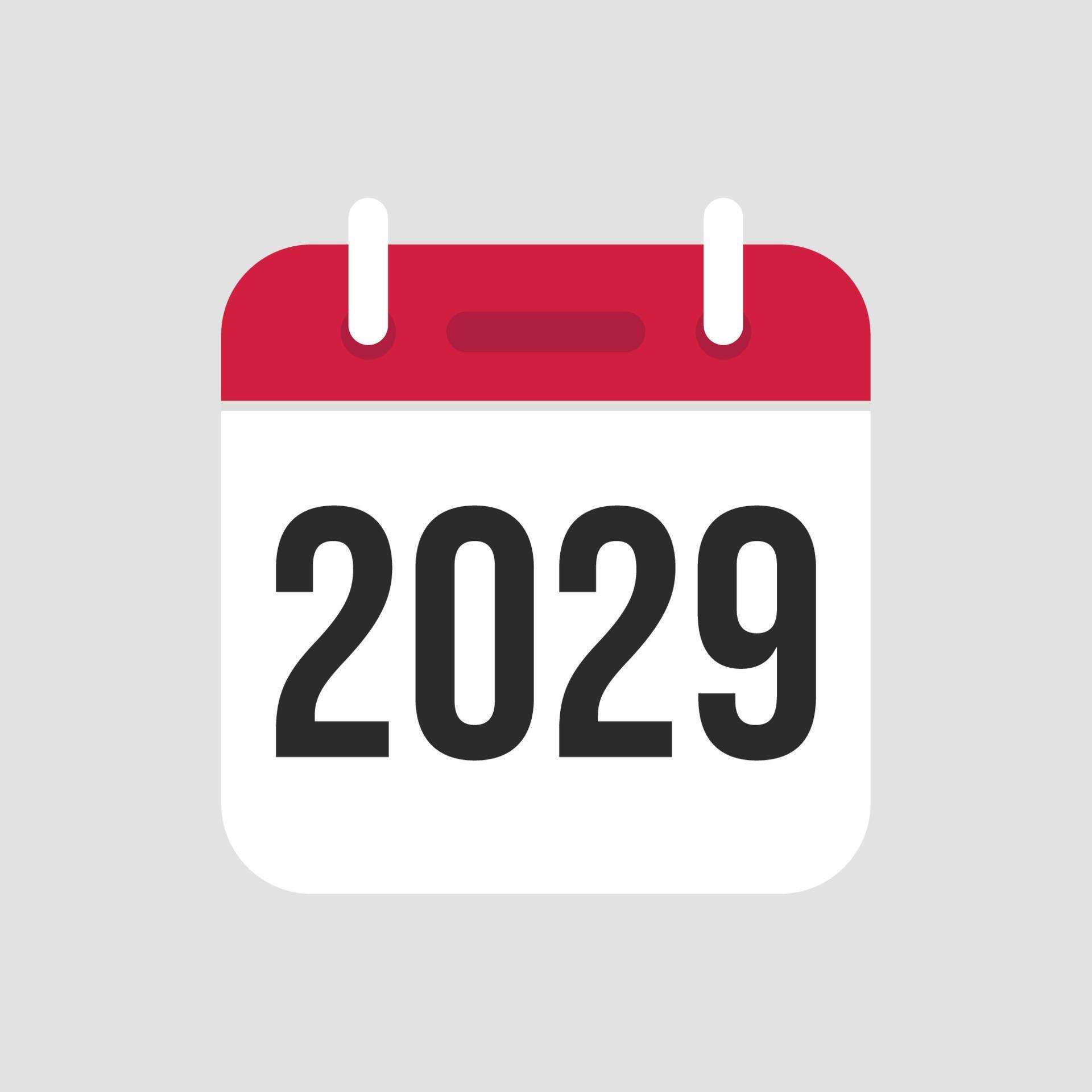 2029 Calendar icon symbol vector. 14294838 Vector Art at Vecteezy