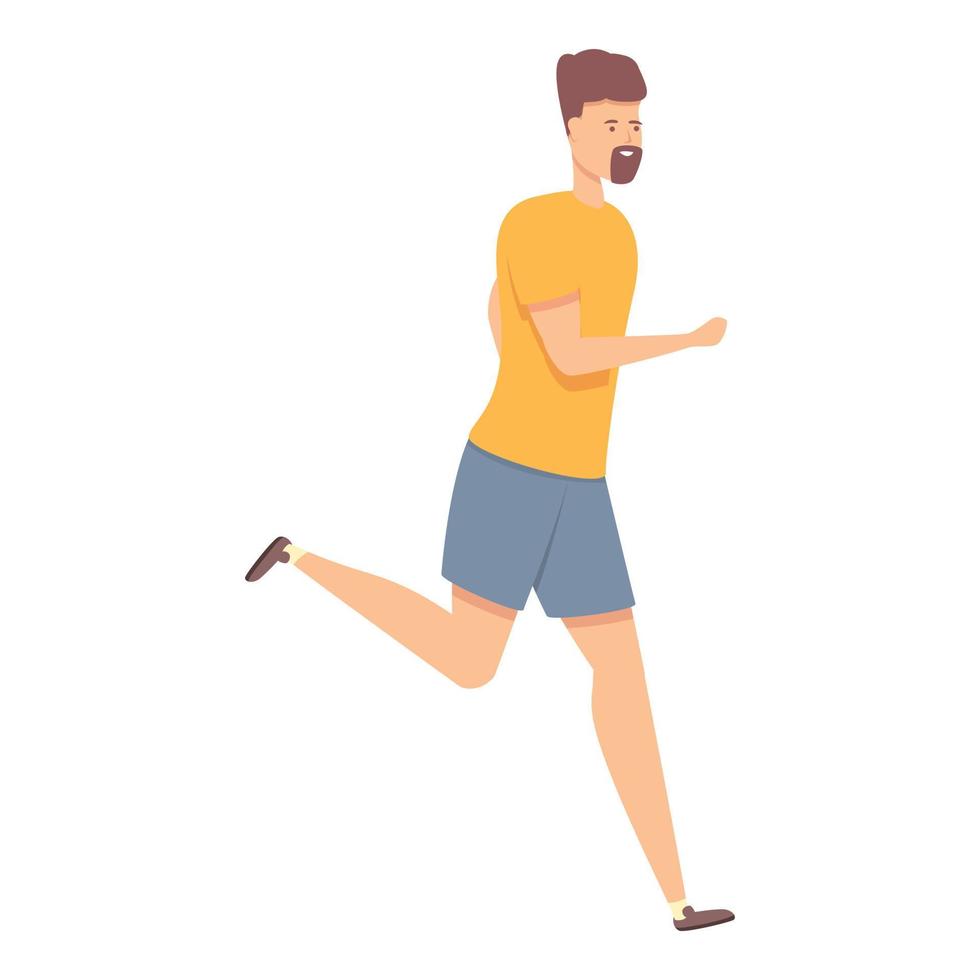 vector de dibujos animados de icono de hombre corriendo. ejercicio deportivo