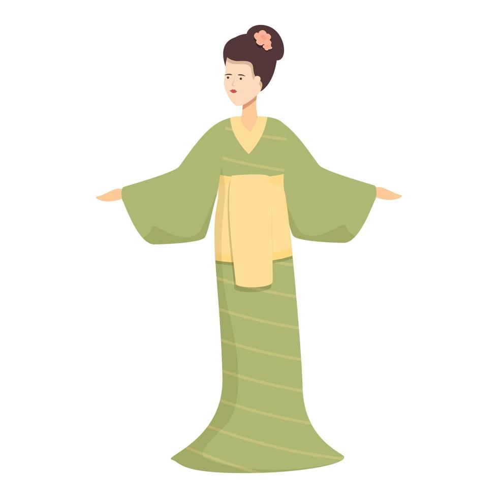 Samurai geisha icon cartoon vector. Japan female vector