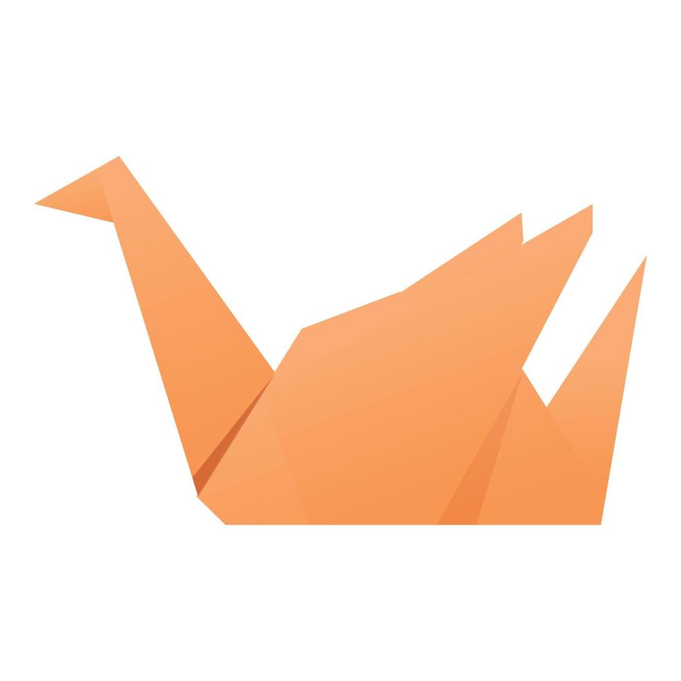 Origami lake swan icon cartoon vector. Paper bird vector