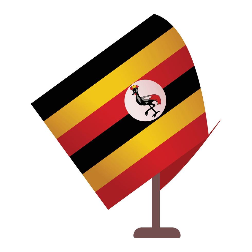 Wood Uganda flag icon cartoon vector. National heroes vector