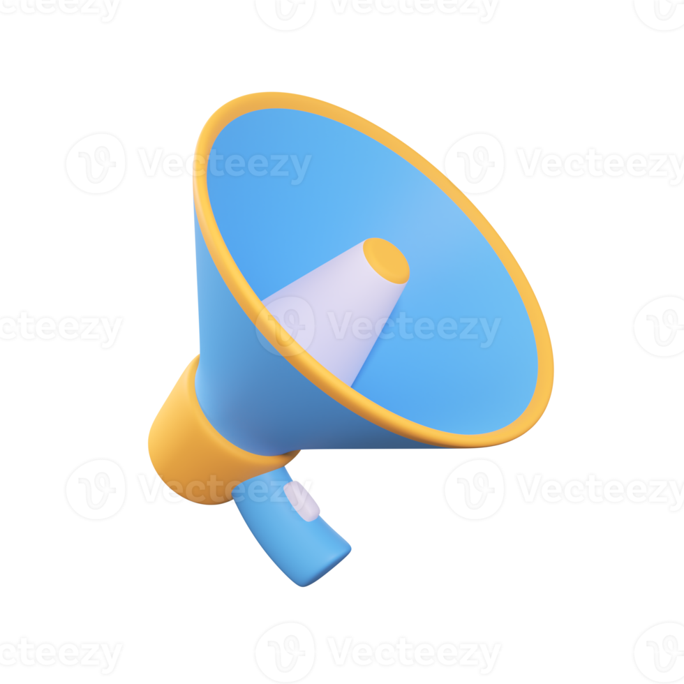 3D megaphone announcement product promotion alert. png