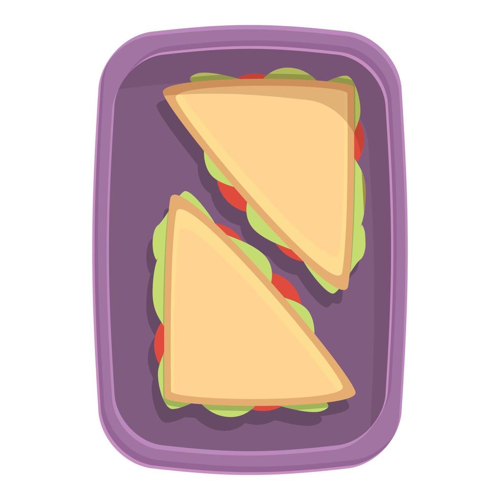 vector de dibujos animados de icono de sándwich de niño. caja de comida