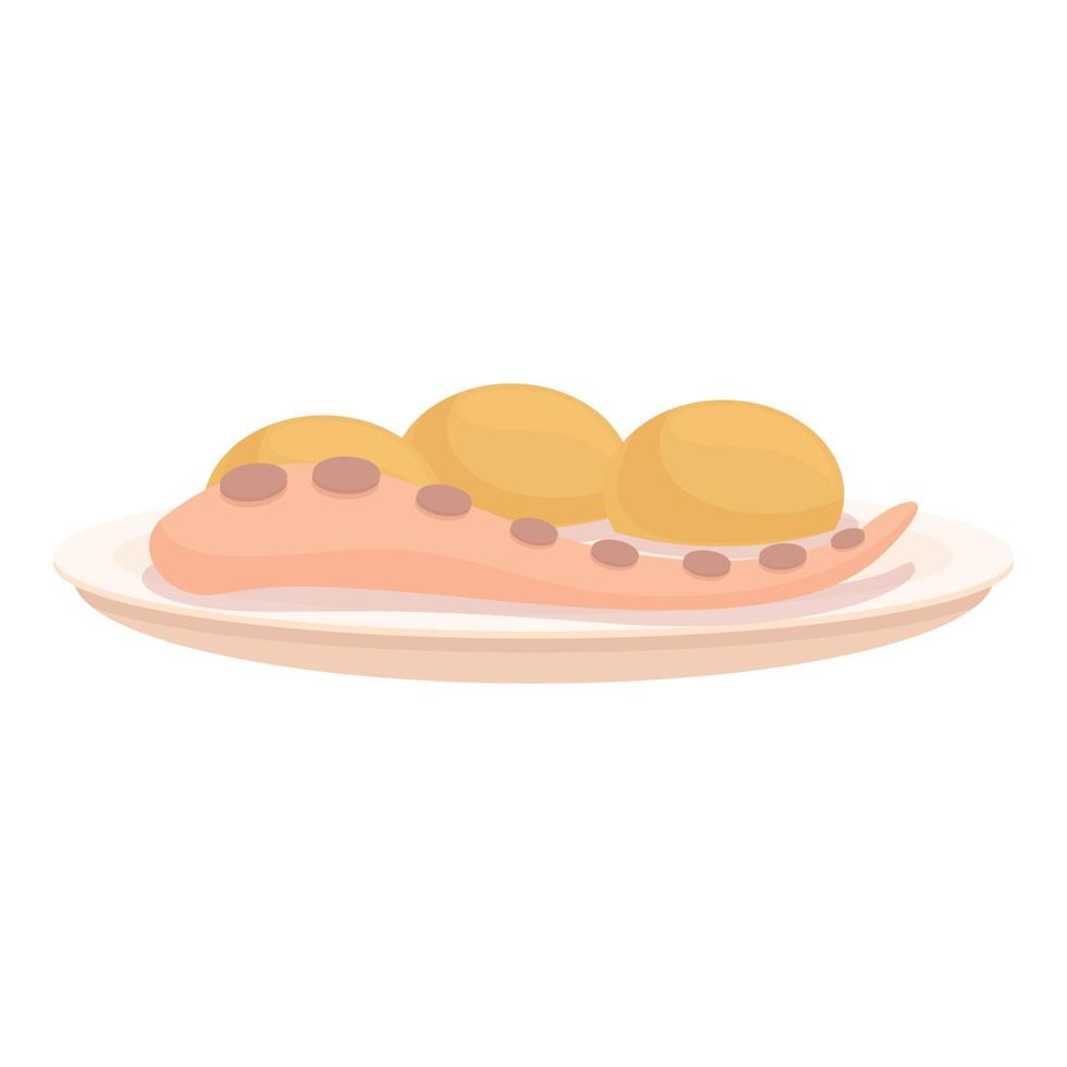 vector de dibujos animados de icono de comida de pulpo. comida portuguesa