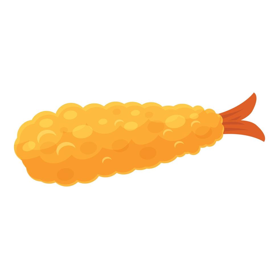 icono de tempura crujiente vector de dibujos animados. camarón frito