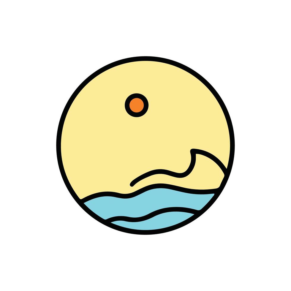 Outdoor Logo Design Template. Beach Sea Icon Vector illustration
