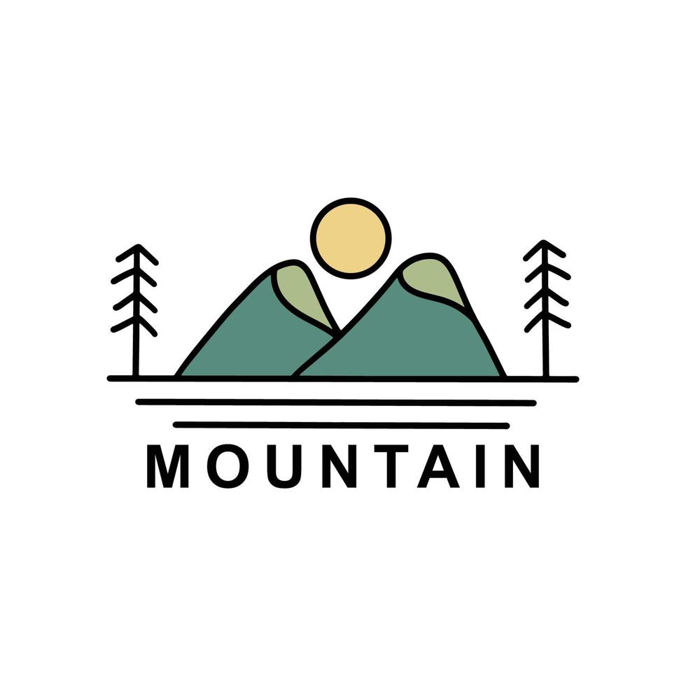 Hills Mountain Peaks Vector logo design