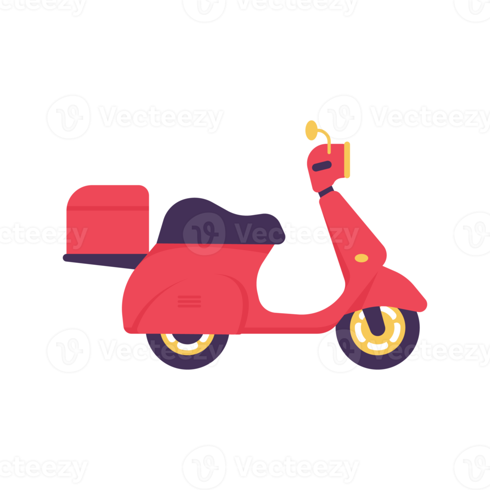 Motorbike for food delivery service online ordering concept png
