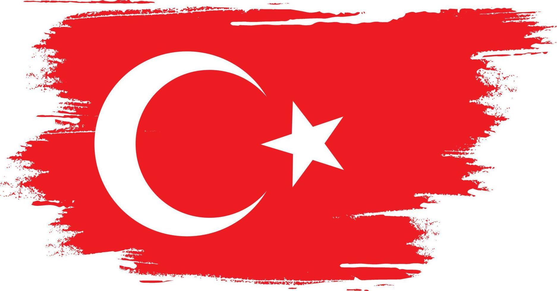 la bandera turca en pincel vector