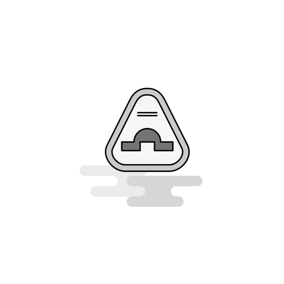 Jump road sign Web Icon Flat Line Filled Gray Icon Vector
