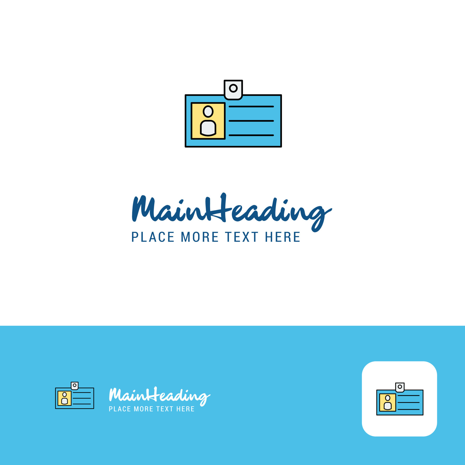 Creative Id card Logo Design Flat color Logo place for Tagline Vector