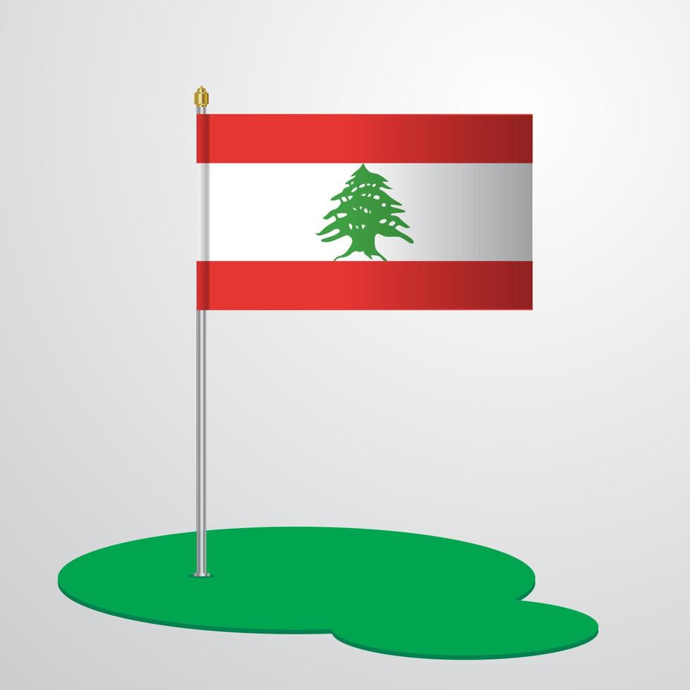 asta de la bandera de líbano vector