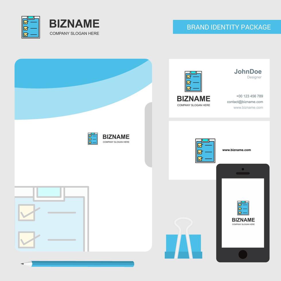 Checklist Business Logo File Cover Visiting Card and Mobile App Design Vector Illustration