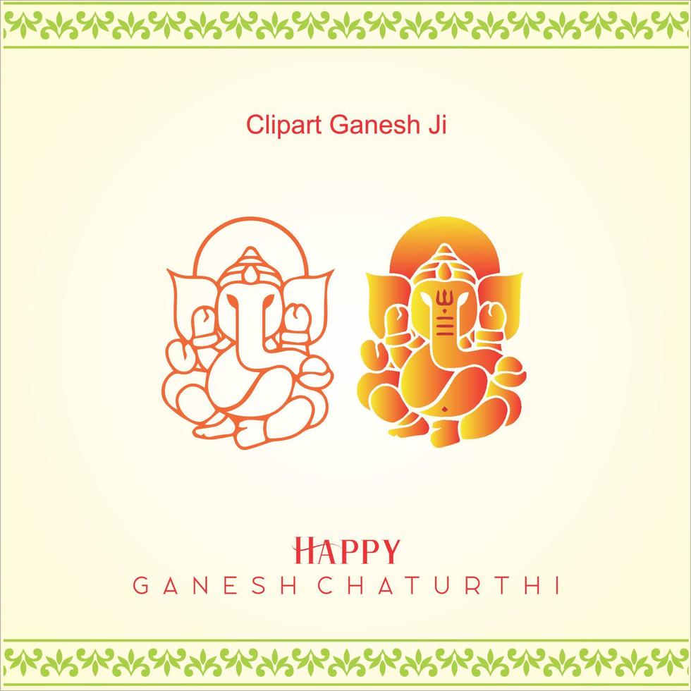 happy ganesh chaturthi Indian Hinduism god lord Ganesha Vector clip art illustration