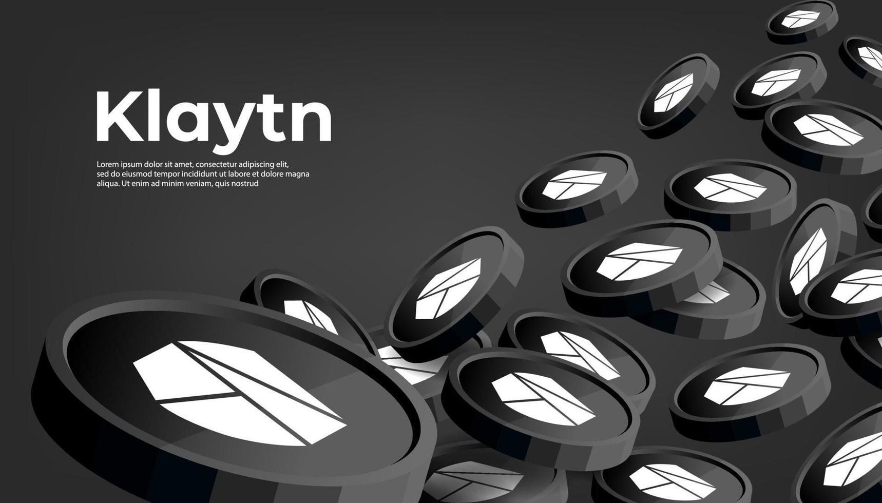 Klaytn KLAY cryptocurrency concept banner background. vector