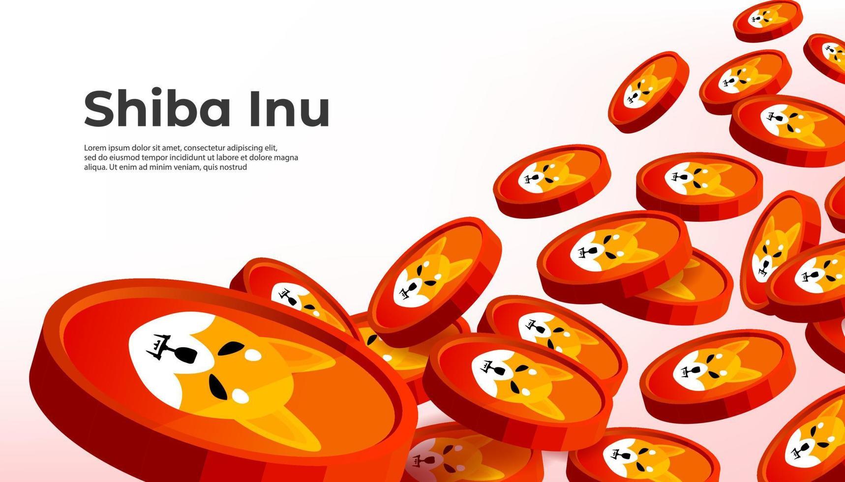 Shiba Inu SHIB cryptocurrency concept banner background. vector