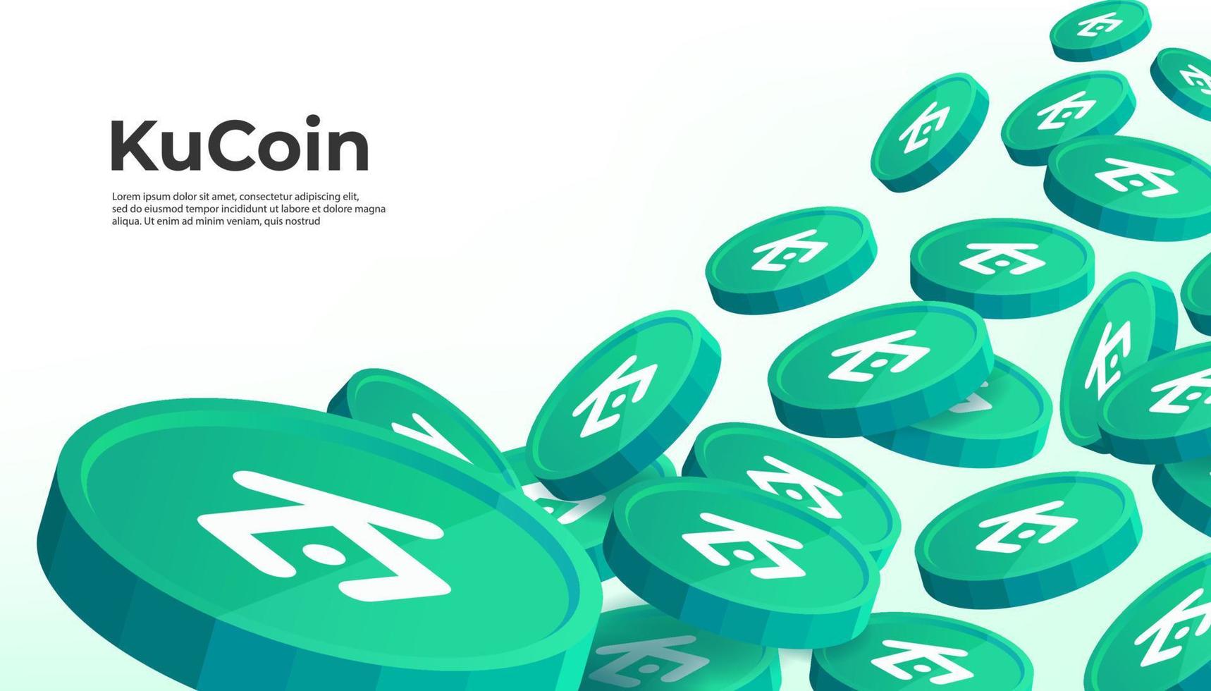 KuCoin Token KCS cryptocurrency concept banner background. vector