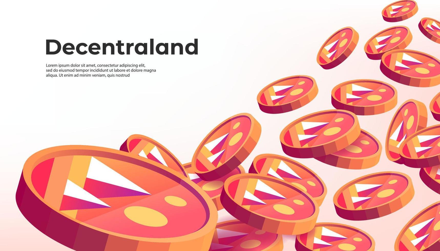 Decentraland MANA cryptocurrency concept banner background. vector