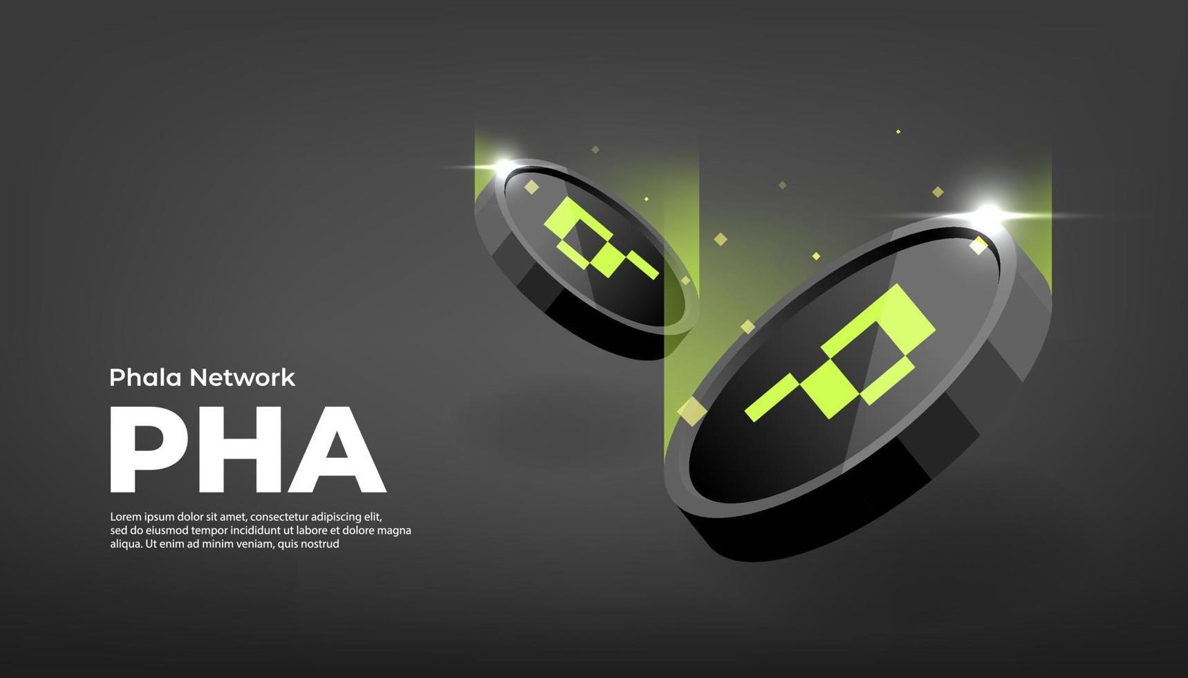 Phala Network PHA coin cryptocurrency concept banner background. vector