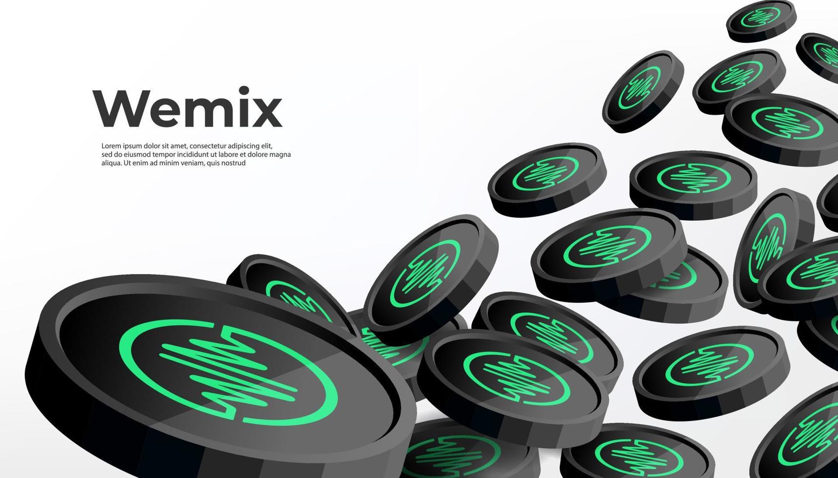 WEMIX cryptocurrency concept banner background. vector