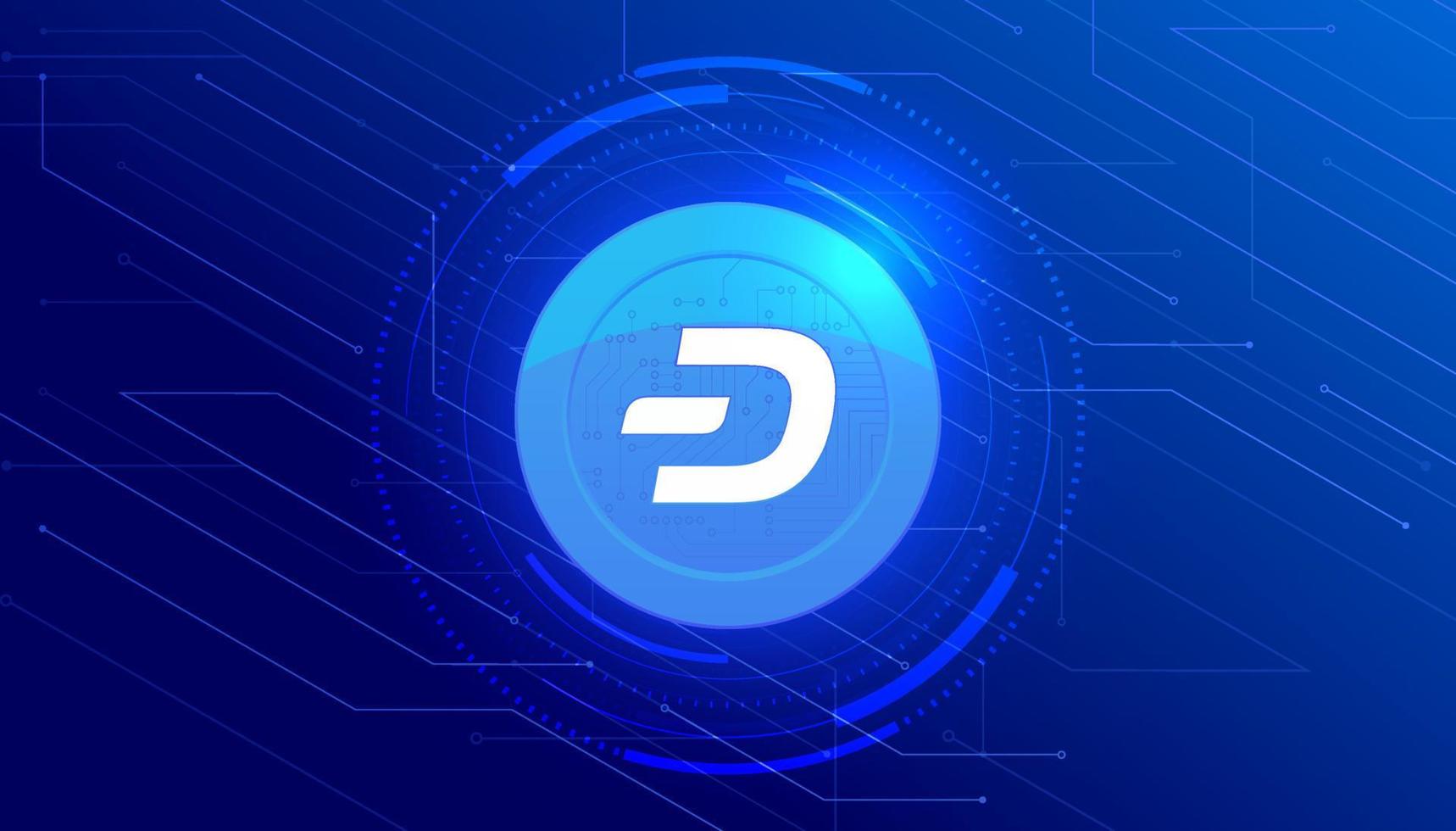 DASH coin cryptocurrency concept banner background. vector