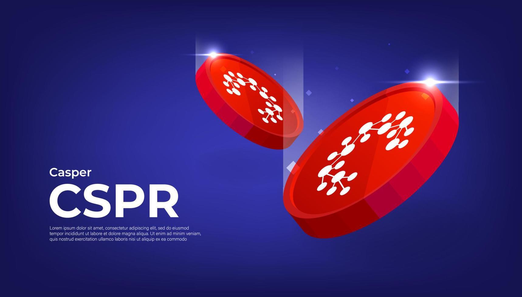 Casper CSPR coin cryptocurrency concept banner background. vector