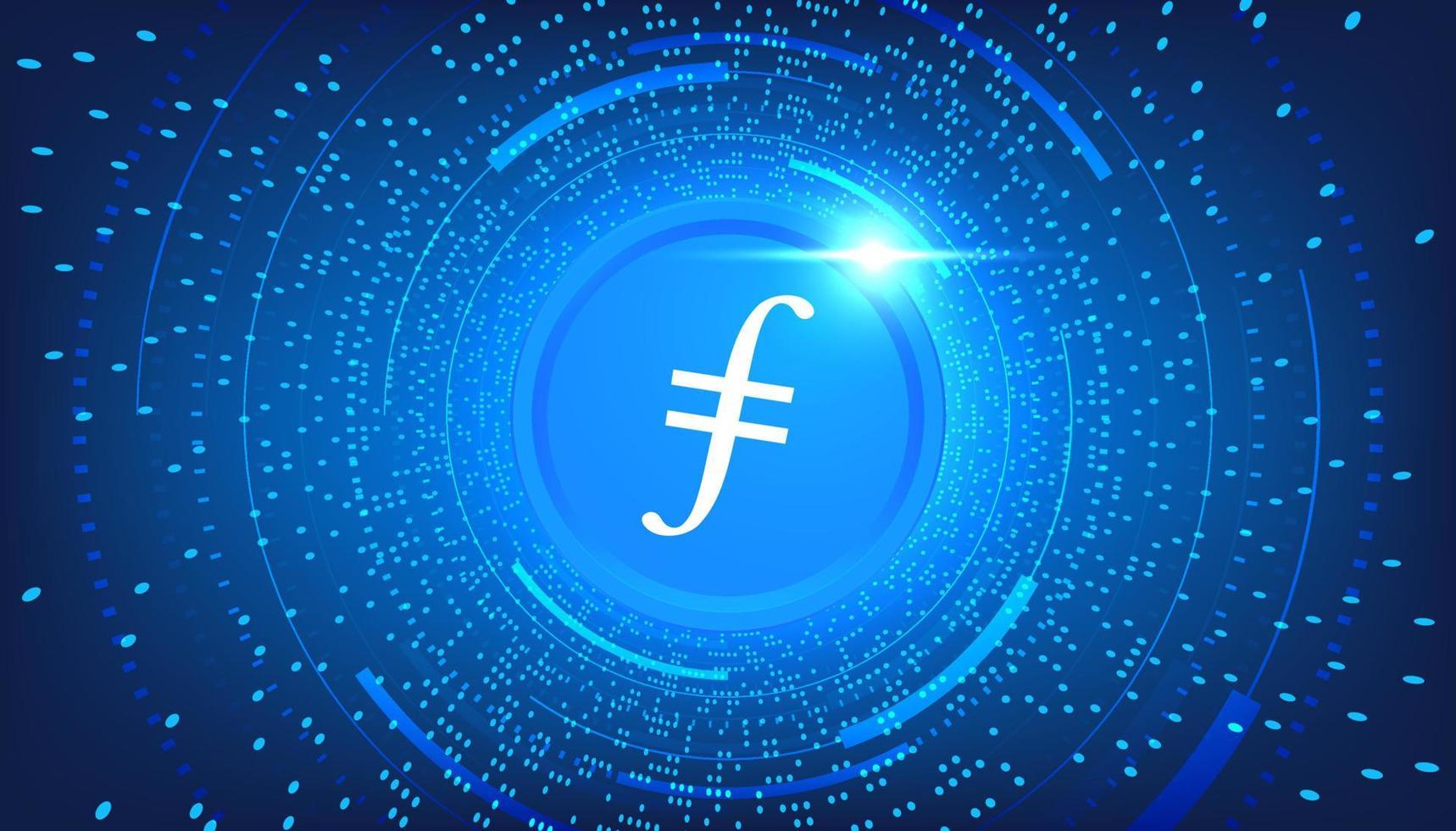 Filecoin FIL coin cryptocurrency concept banner background. vector