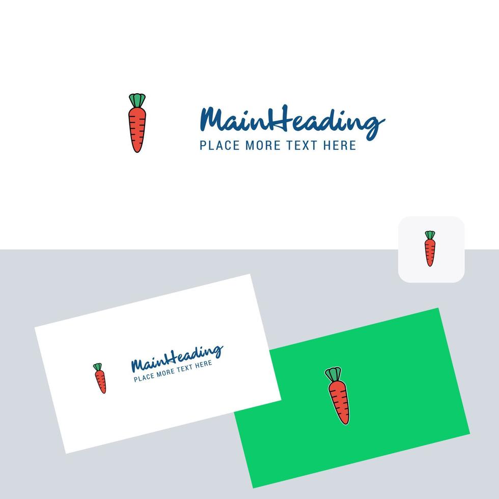 Carrot vector logotype with business card template Elegant corporate identity Vector