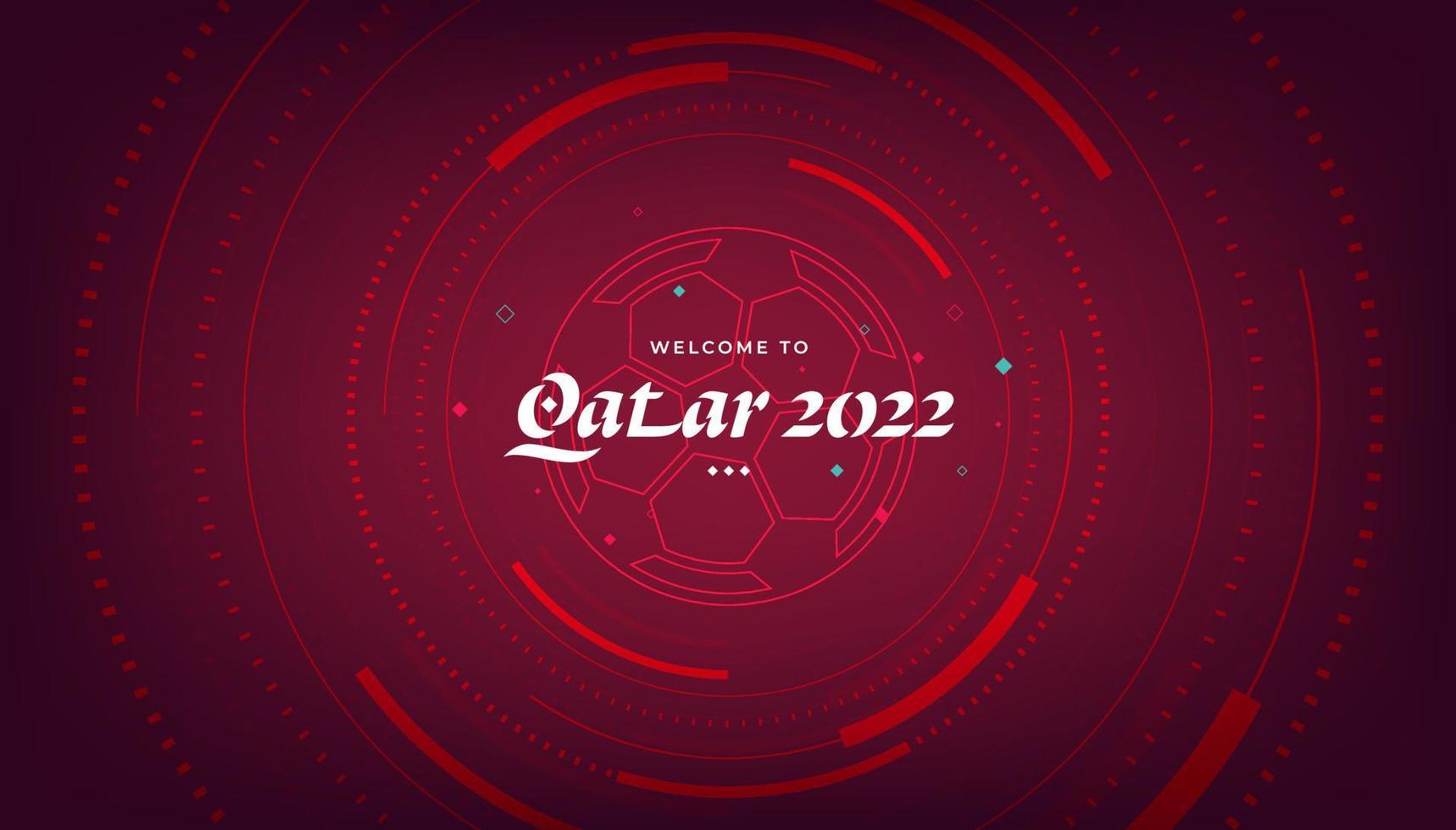 Welcome to Qatar 2022 banner. Football or soccer championship 2022 in Qatar. vector