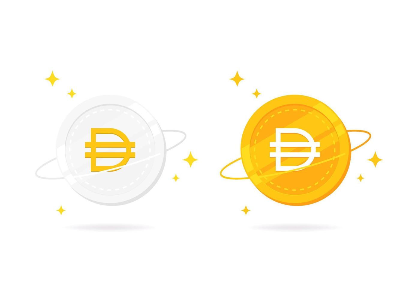 Dai coin flat icon isolated on white background. vector
