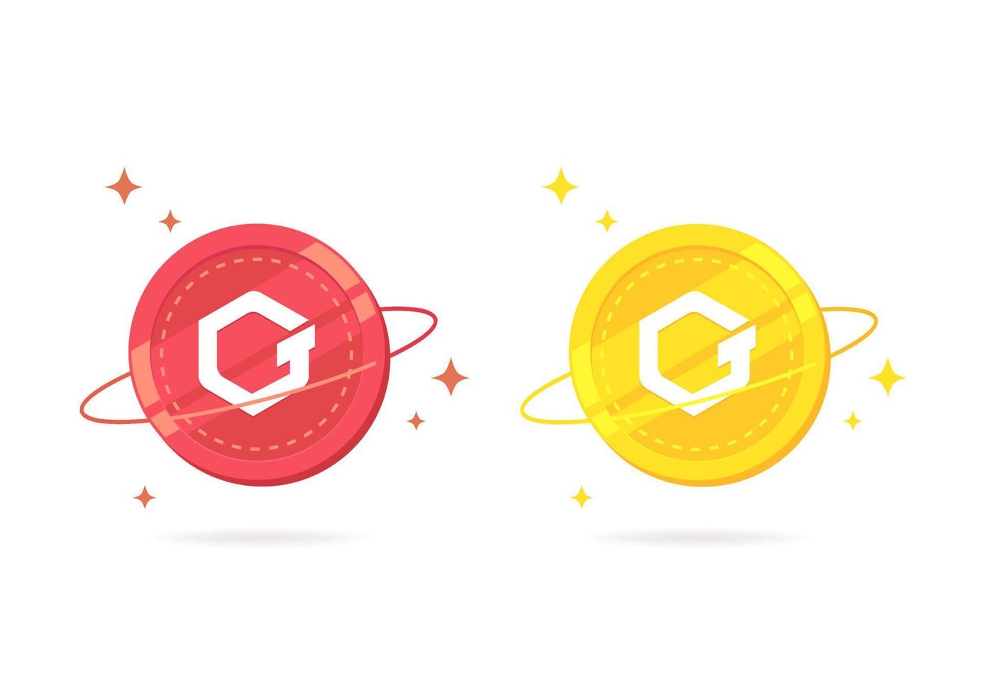 GateToken GT coin flat icon isolated on white background. vector