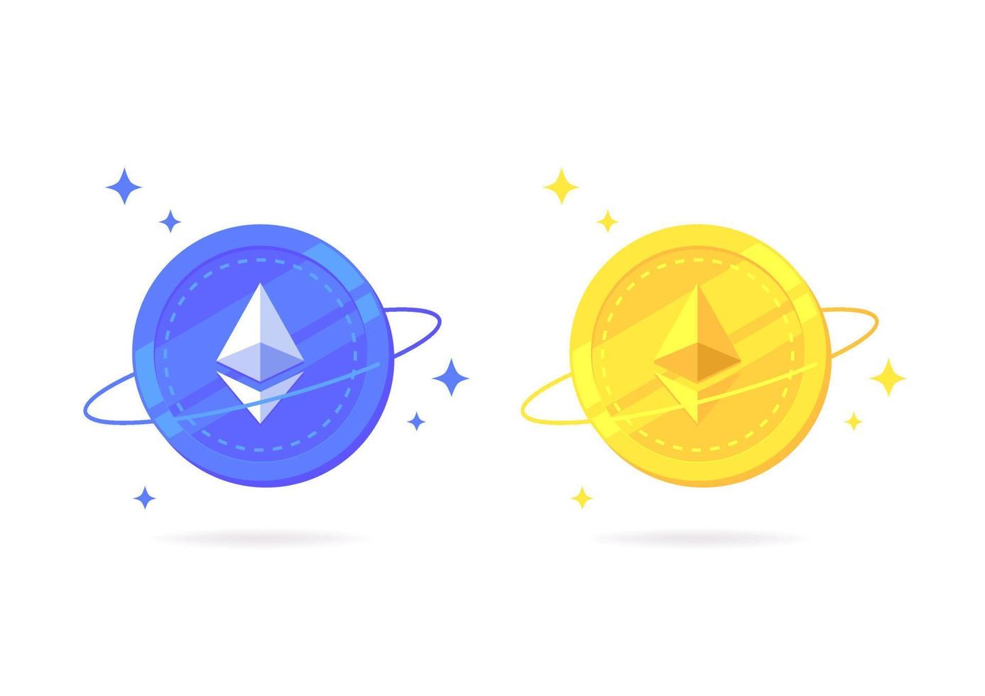 Ethereum ETH flat icon isolated on white background. vector