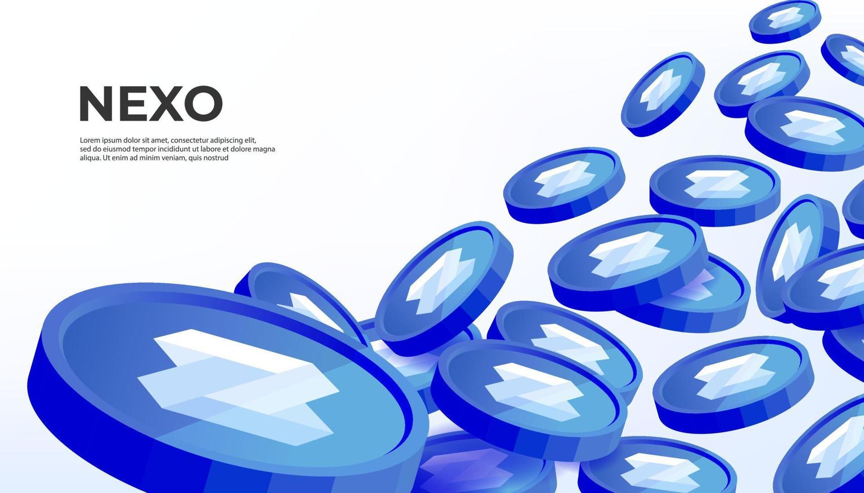NEXO cryptocurrency concept banner background. vector