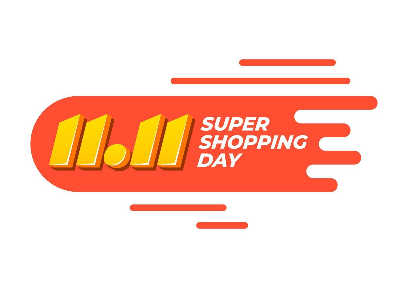 11.11 etiqueta de súper día de compras. vector