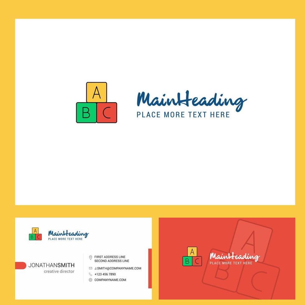 Alphabets blocks Logo design with Tagline Front and Back Busienss Card Template Vector Creative Design