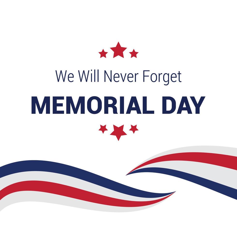 Memorial day design card vector