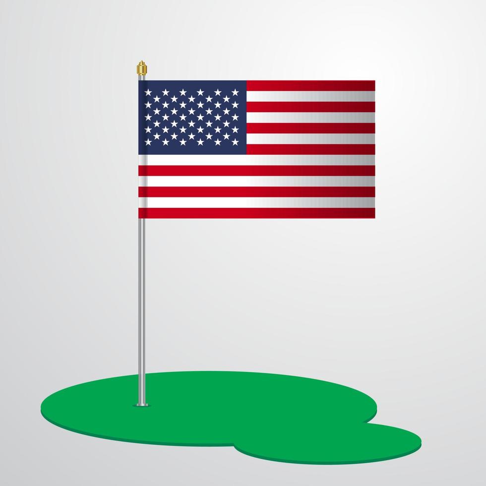 United States of America Flag Pole vector