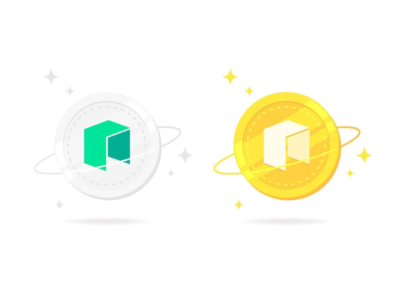 NEO coin flat icon isolated on white background. vector