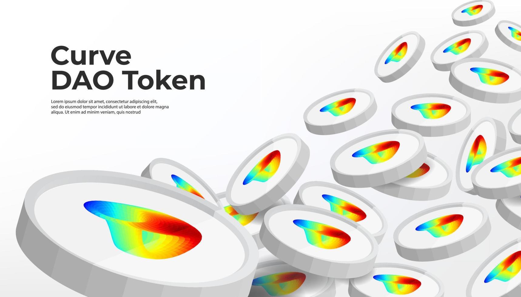 Curve DAO Token CRV cryptocurrency concept banner background. vector