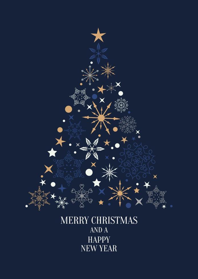 decorative christmas tree background vector