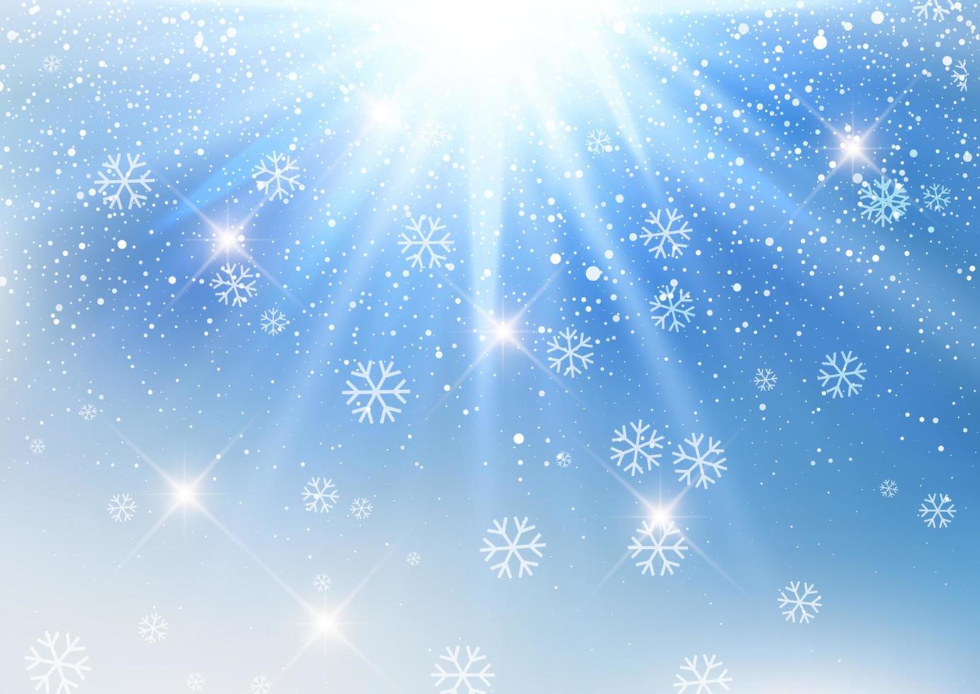 christmas background with falling snowflakes vector