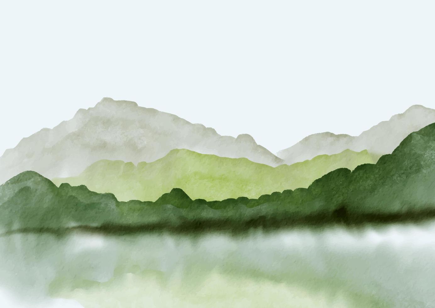 hand painted watercolour landscape background vector