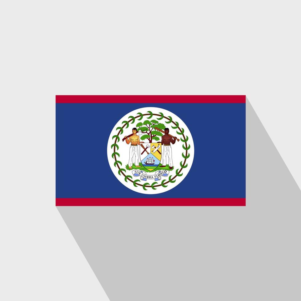 Belize flag Long Shadow design vector