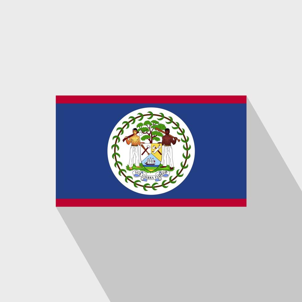 vector de diseño de larga sombra de bandera de Belice