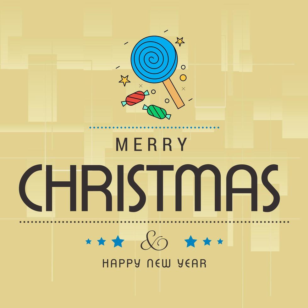 Merry Christmas card with creative design and light background vector