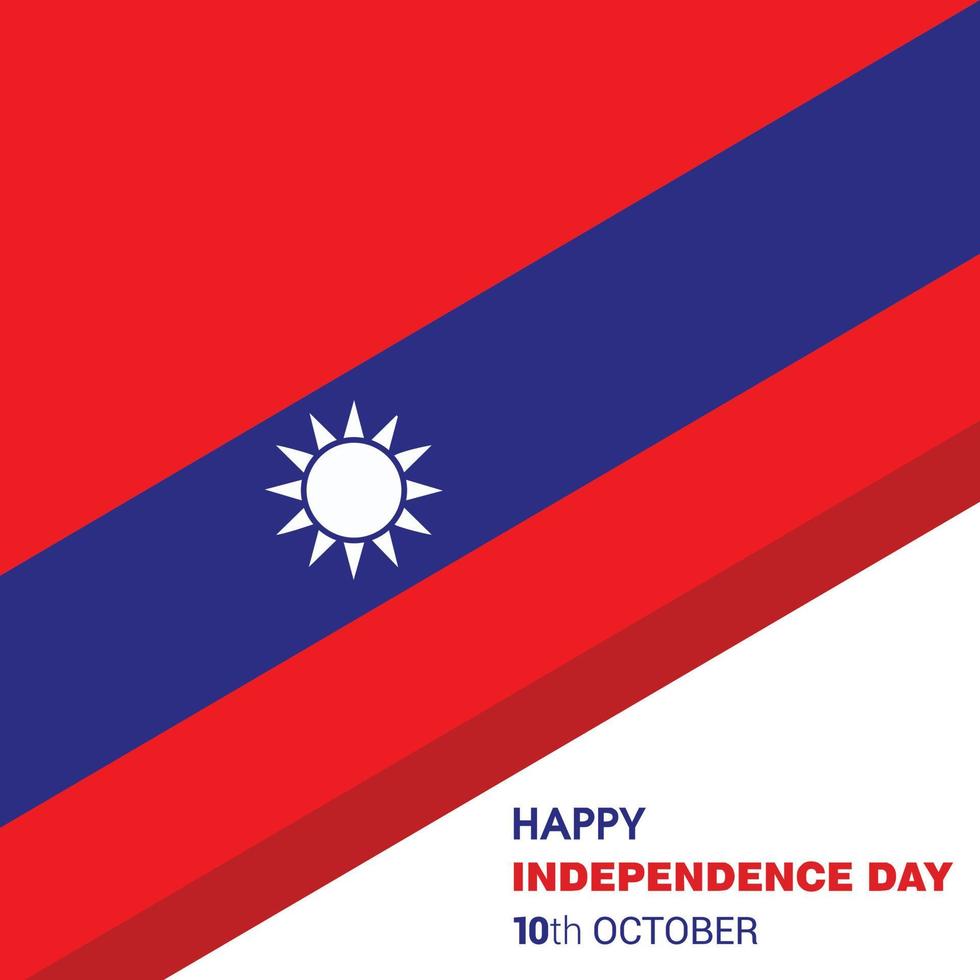 Taiwan Independence day design card vector